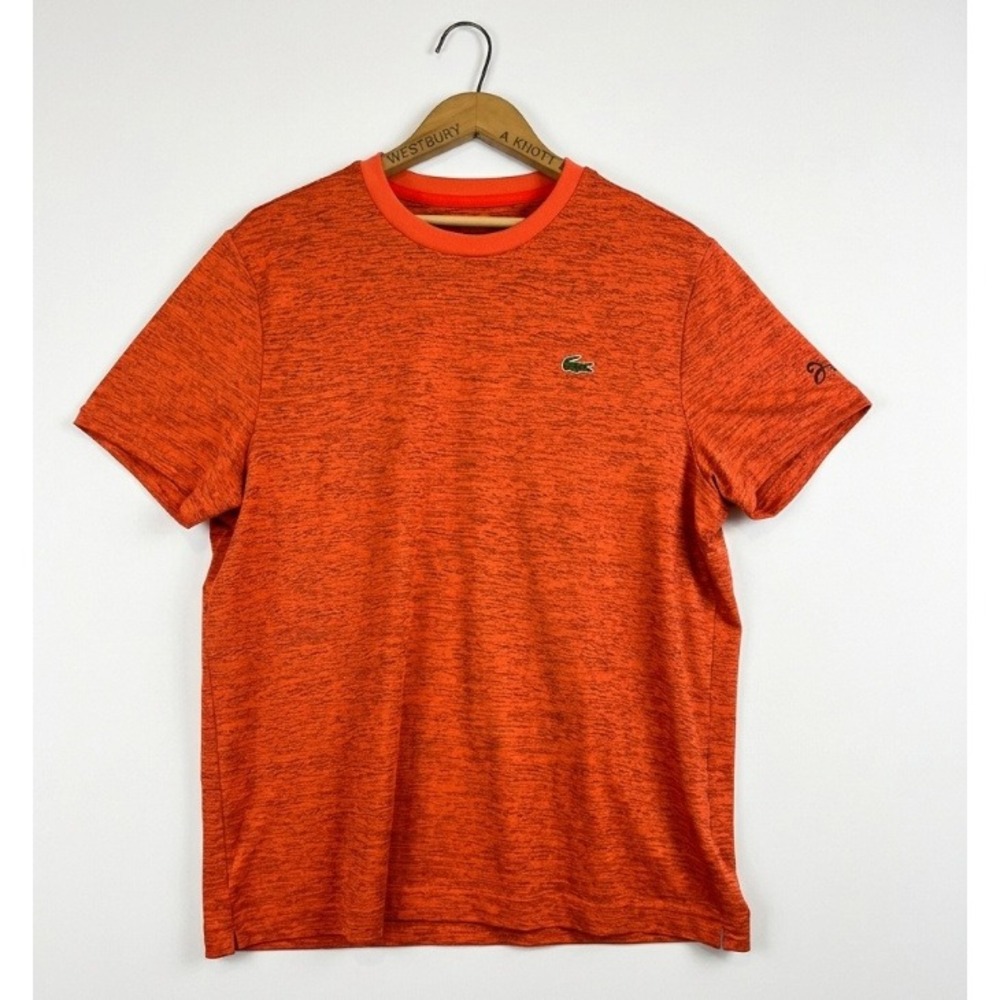 Lacoste Sport Novak Djokovic Mens XL Orange Space Dye Performance T-Shirt